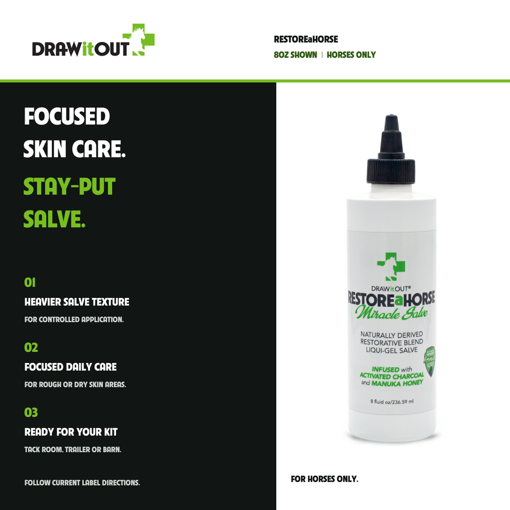 Draw It Out® RESTOREaHORSE® Horse Skin Salve | 8oz & 16oz