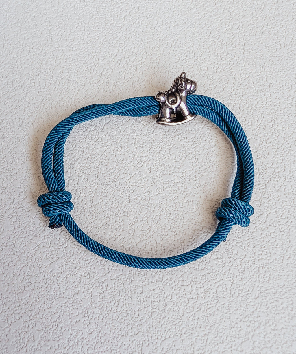 Blue Pony Charm Bracelet