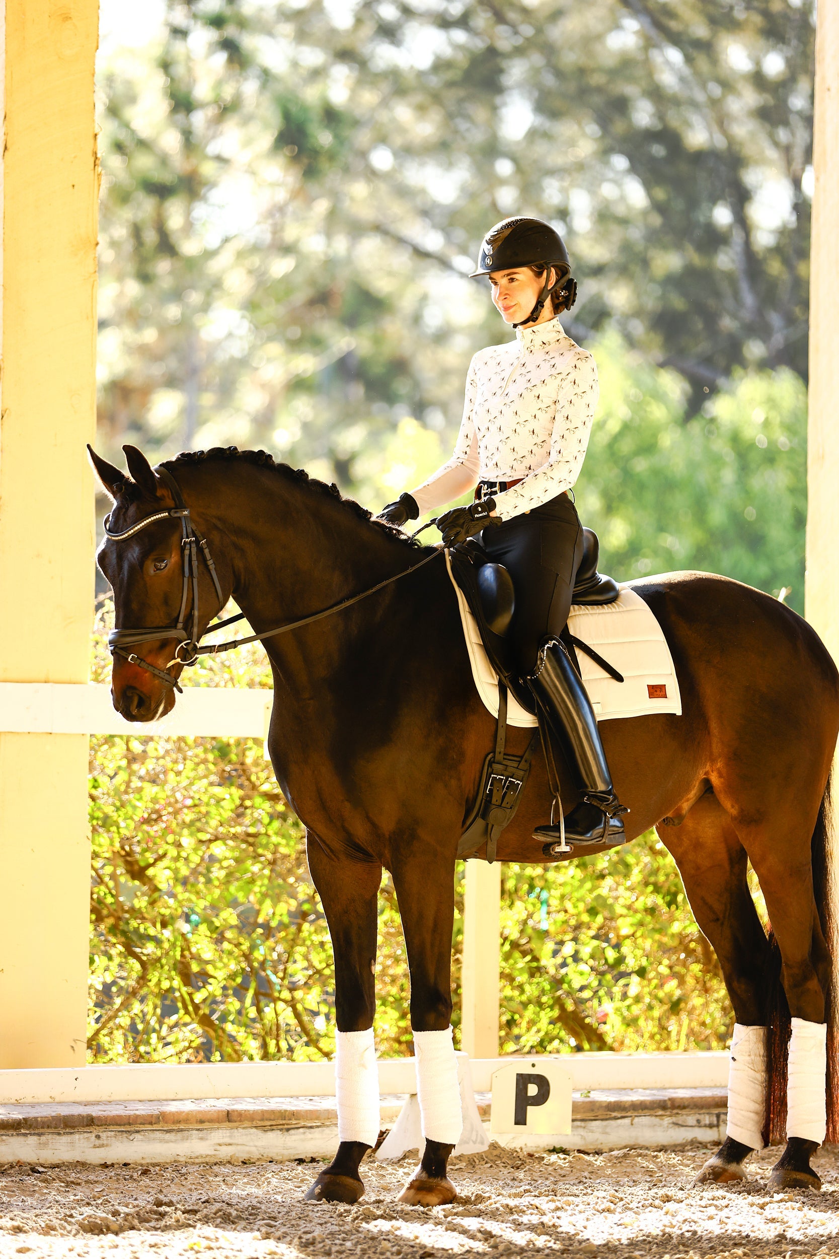Ladies Grey Horse Sun Shirt