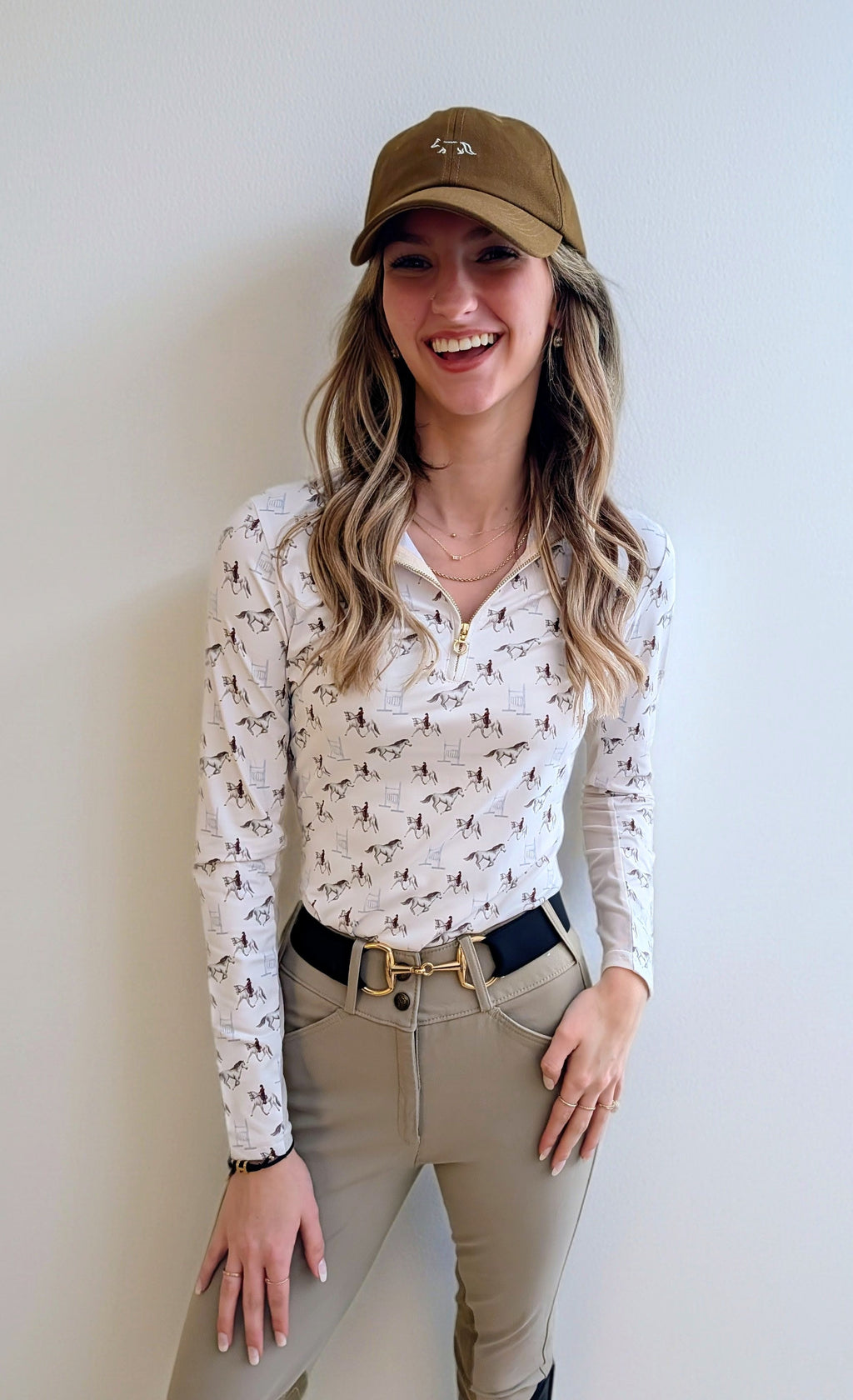 Ladies Grey Horse Sun Shirt