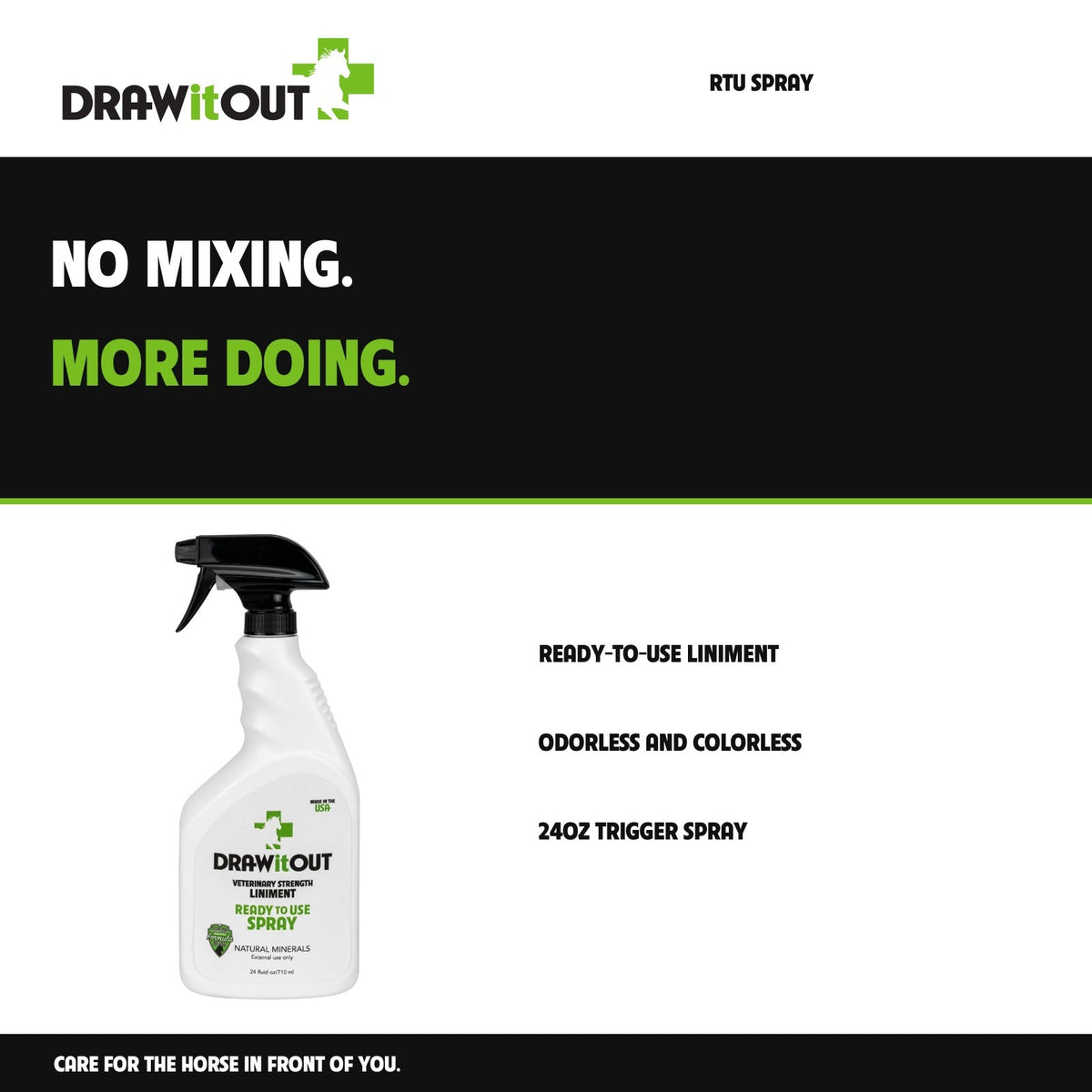 Draw It Out® RTU Horse Liniment Spray 24oz | No Mixing