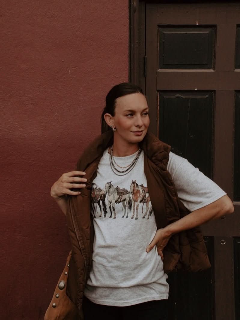 Saddled Horses Graphic Tee