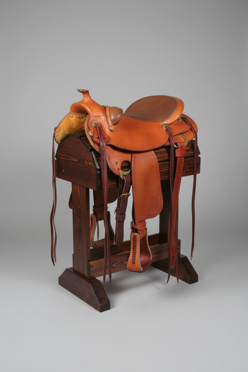 Wooden Saddle Stand / Fits English or Western Saddle/natural finish