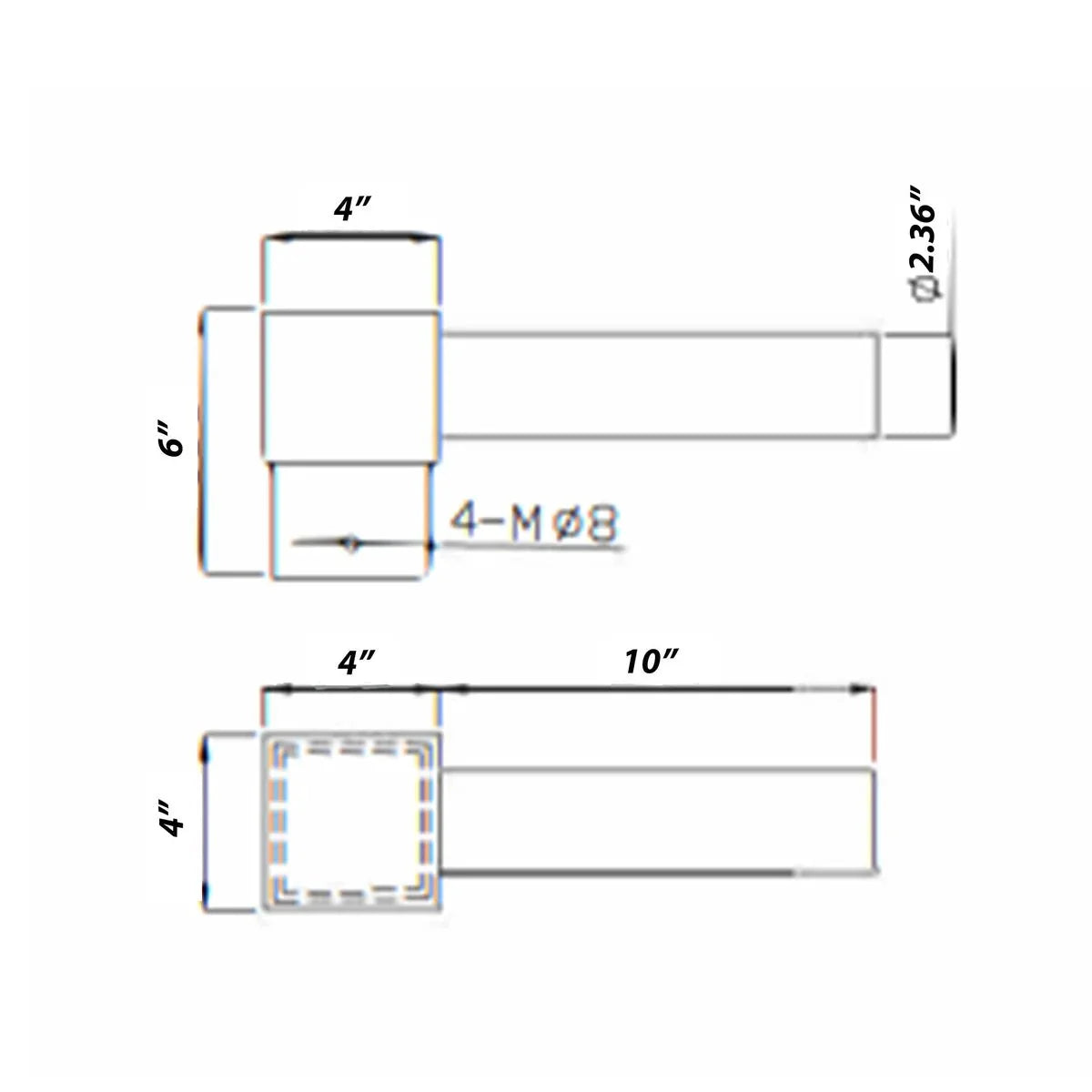 Single Spoke Arm Bracket Square/Round Base