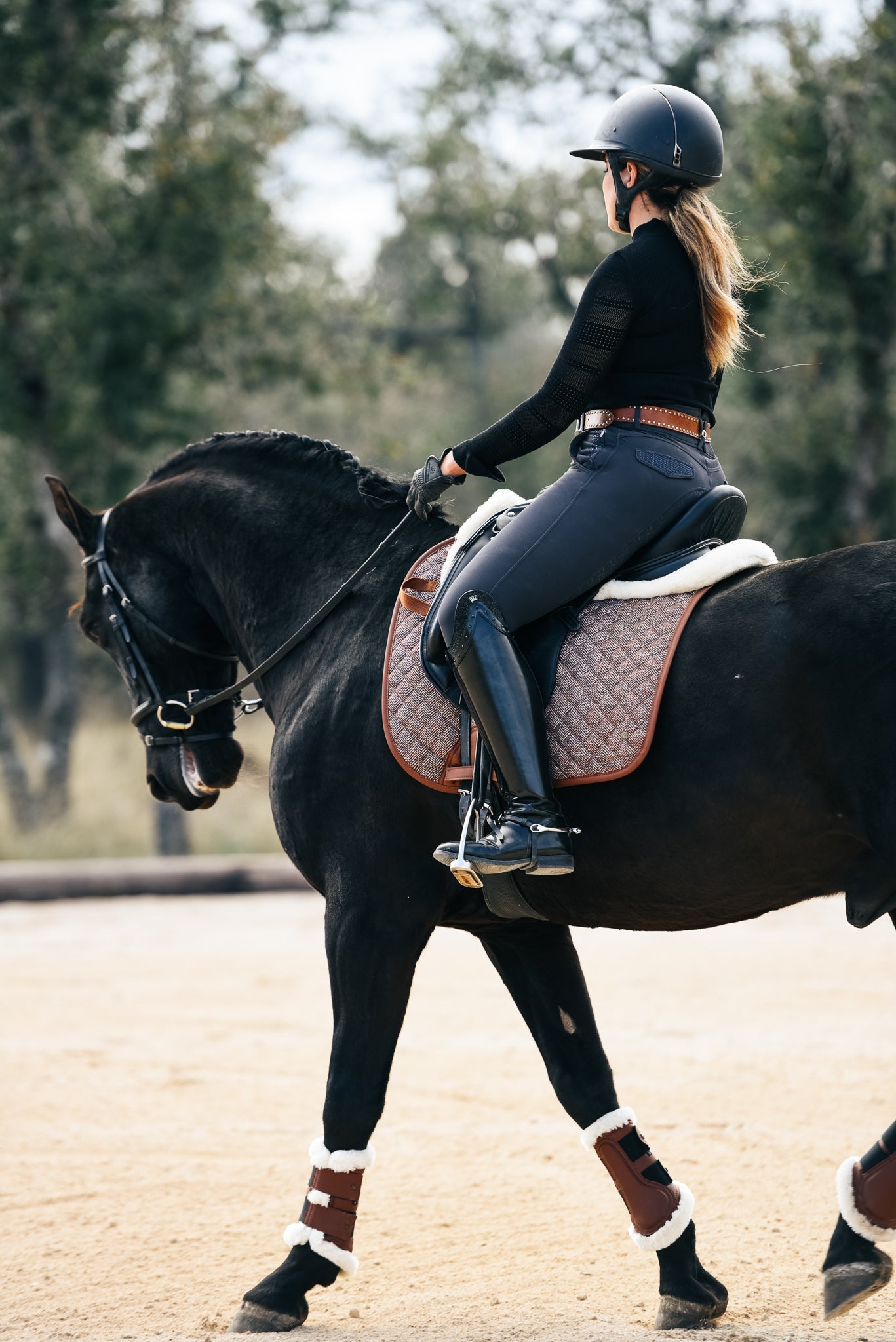 Dressage Pad, Herringbone & Cognac