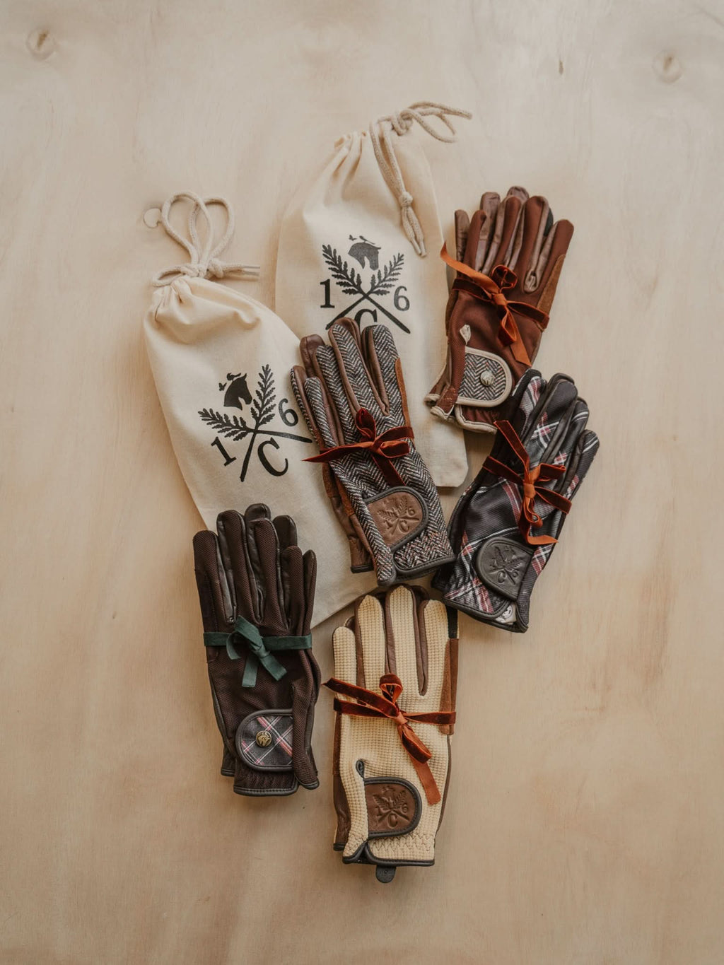 Riding Gloves, Herringbone & Cognac
