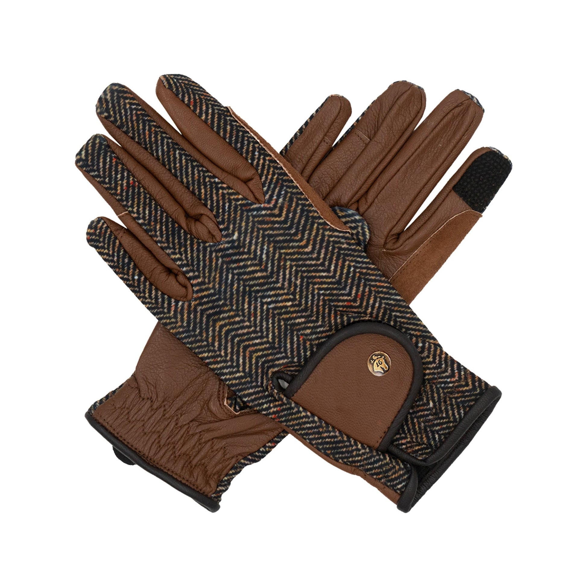 Riding Gloves, Herringbone & Cognac