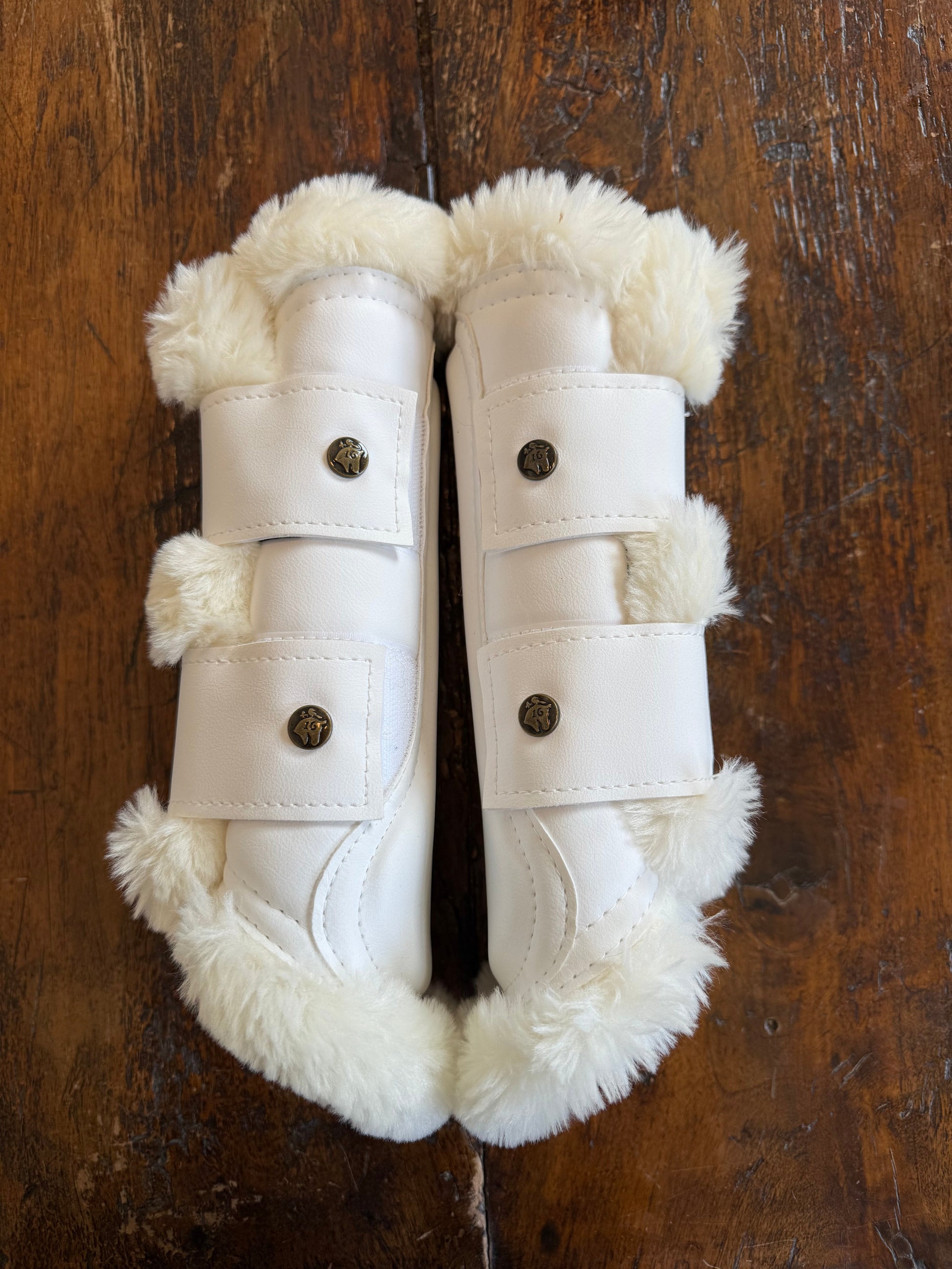 Leatherette Brushing Boots, White