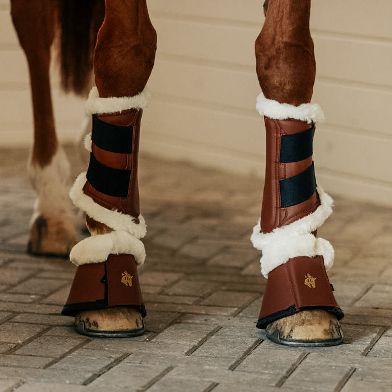 Leatherette Bell Boots, Cognac