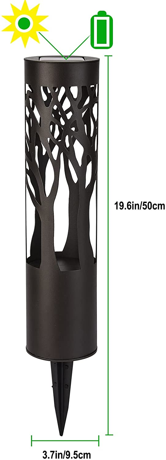 SmartYard 12-Lumen Solar Bollard Light with Tree Design LED 2-Pack