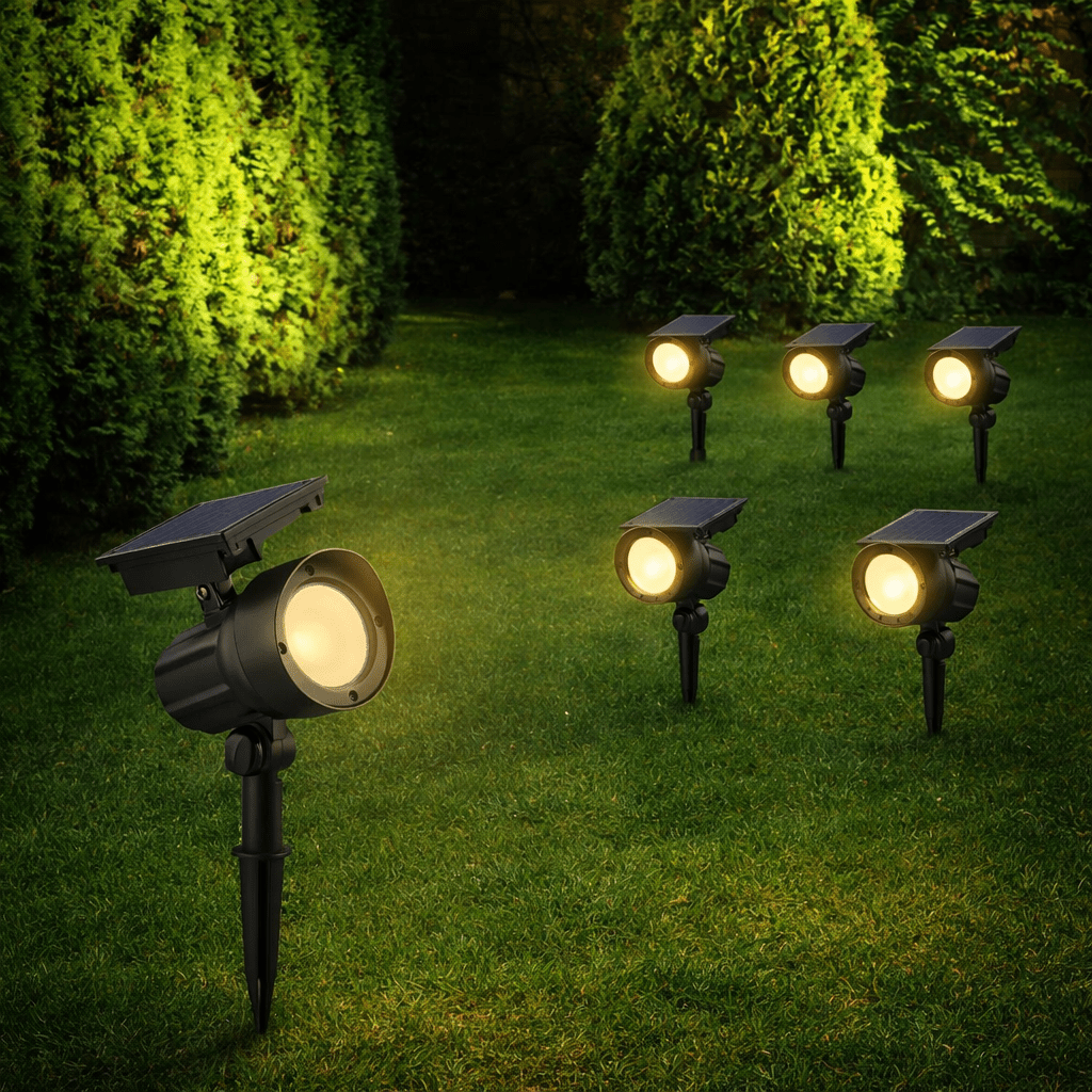 SmartYard 50 Lumen Solar Outdoor Landscape Spot Light, Black (5-Pack)