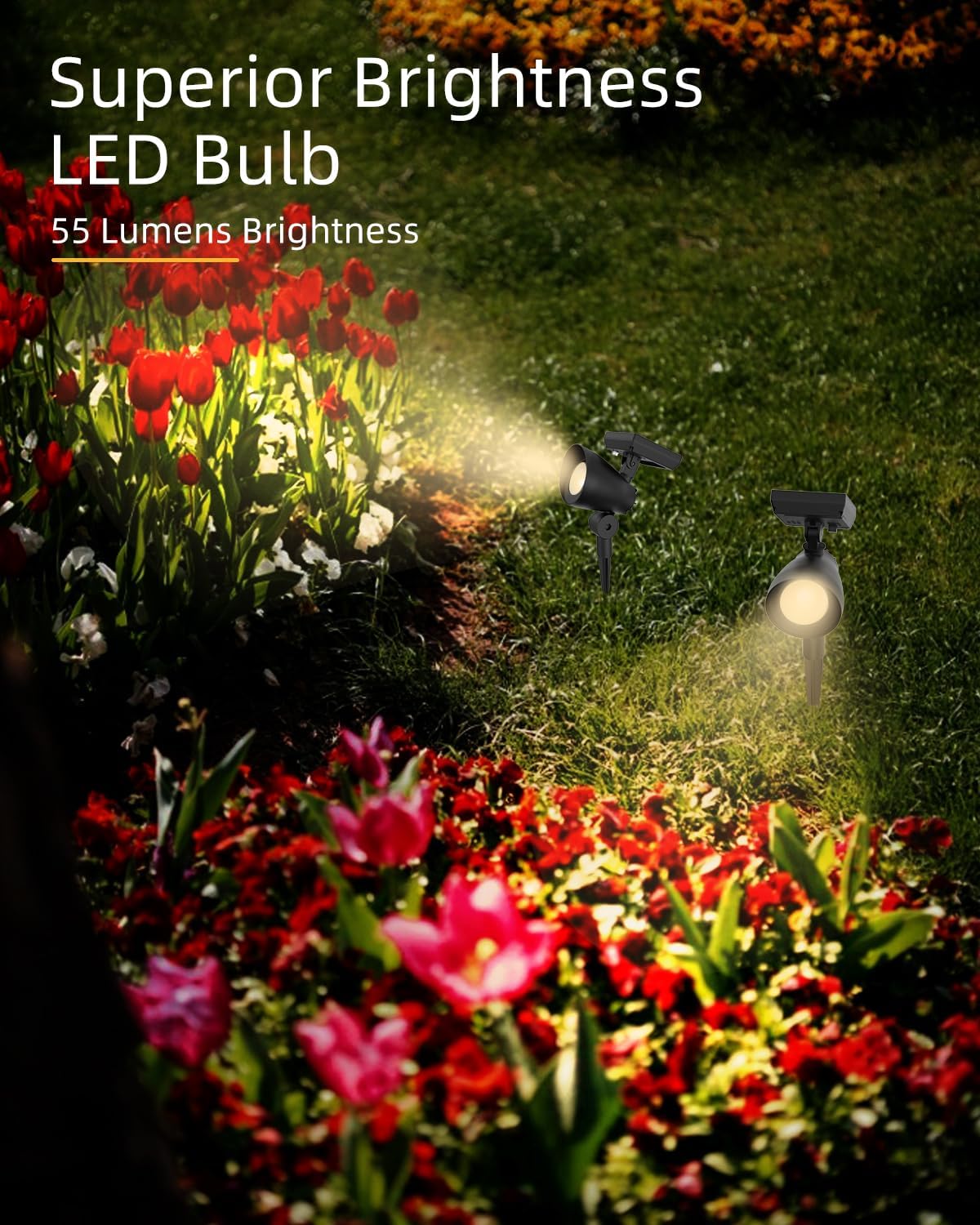 SmartYard 50 Lumen Solar Outdoor Landscape Spot Light, Black (5-Pack)
