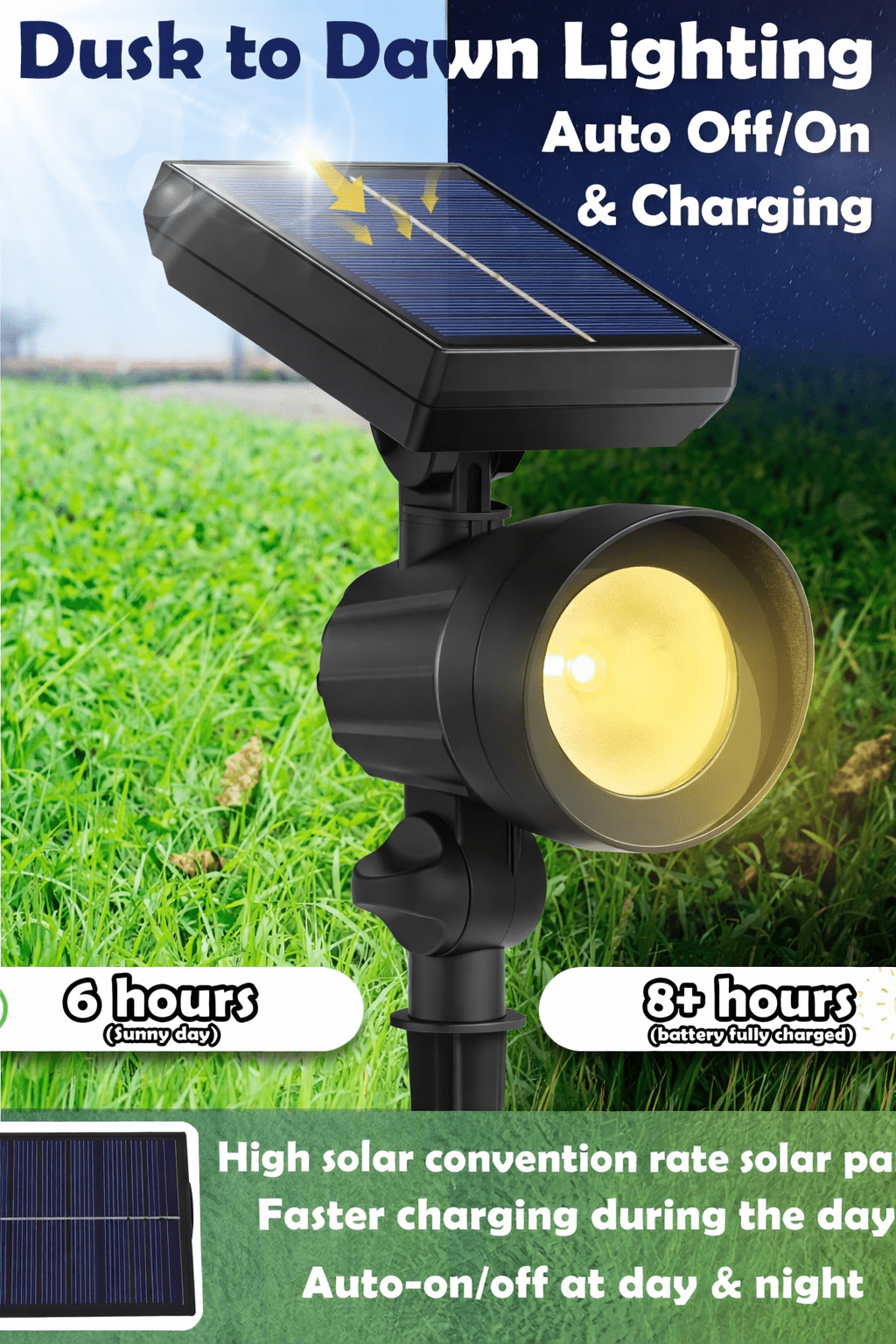 SmartYard 50 Lumen Solar Outdoor Landscape Spot Light, Black (5-Pack)