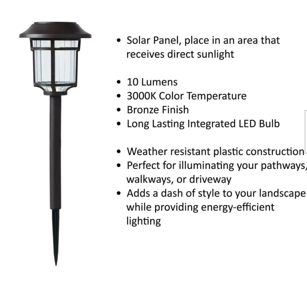 SmartYard High End Solar Bronze LED Path Light 10 Lumens (4-Pack)