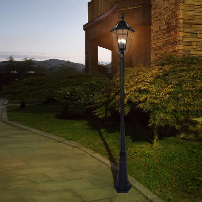 SmartYard Outdoor Solar LED Lamp Post 300 Lumen 90 Inch Tall