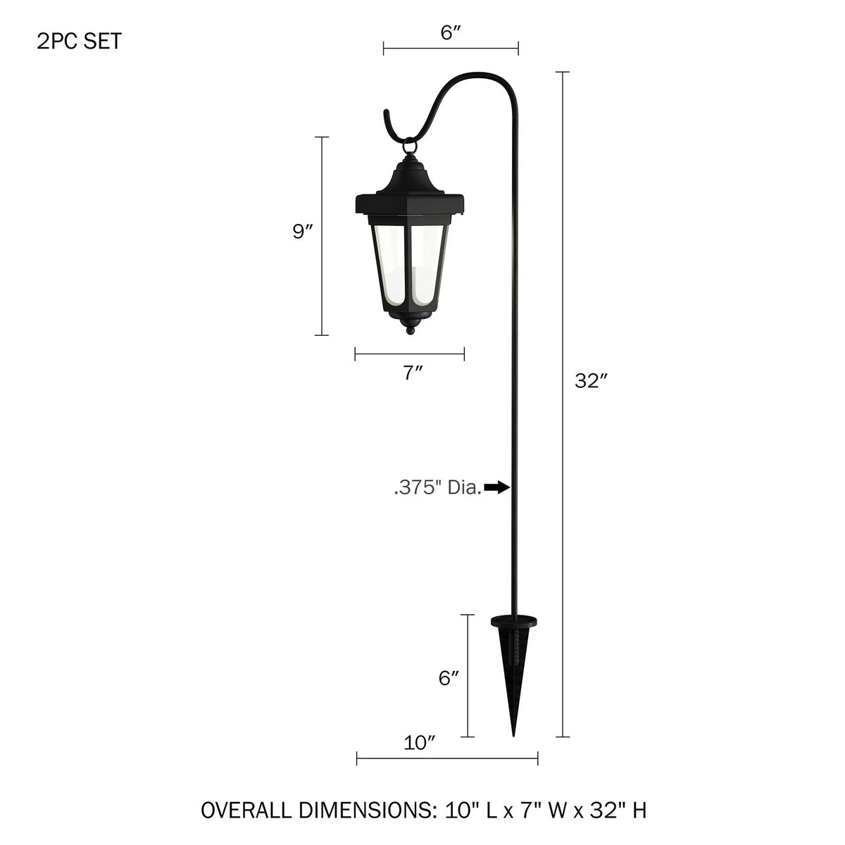SmartYard Solar Hanging Lights 4-Pack – Dual-Use Shepherd Hook Garden Lights, 15 Lumen, White LED