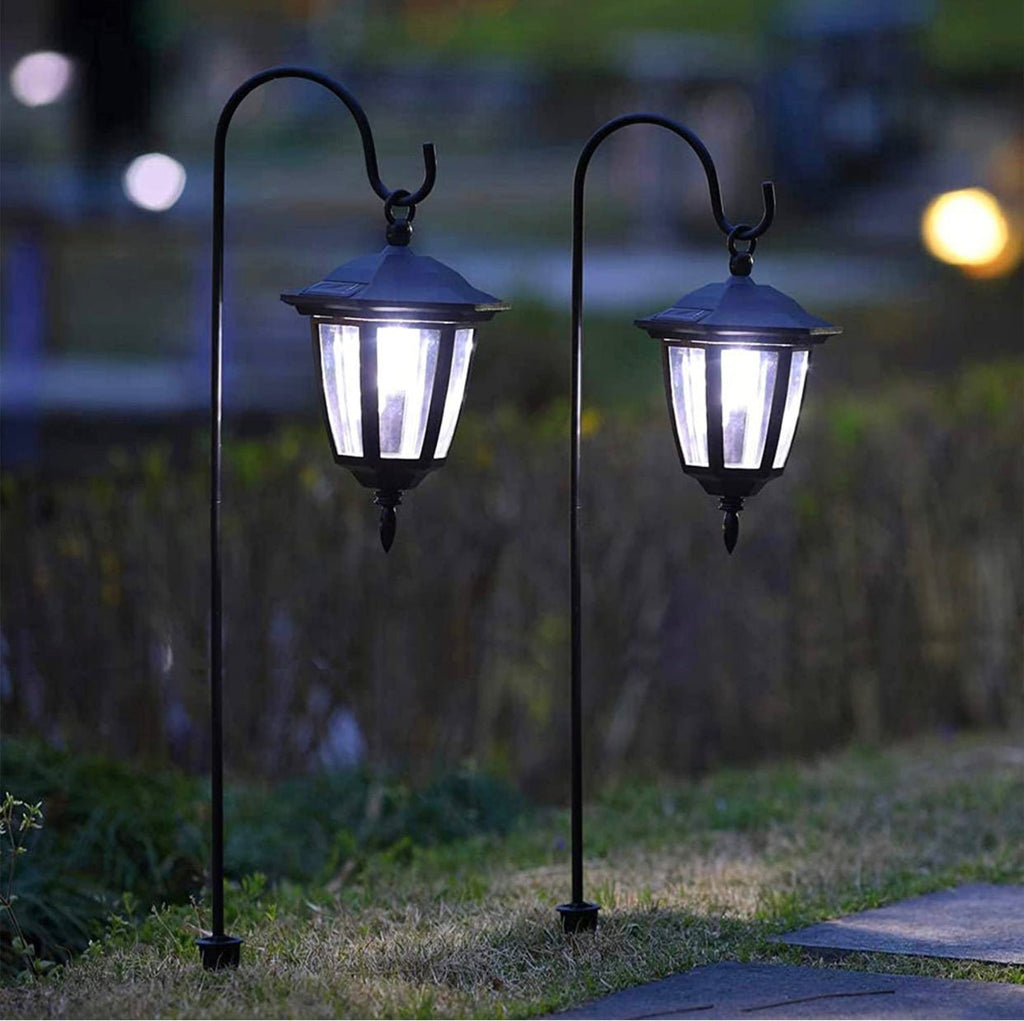 SmartYard Solar Hanging Lights 4-Pack – Dual-Use Shepherd Hook Garden Lights, 15 Lumen, White LED