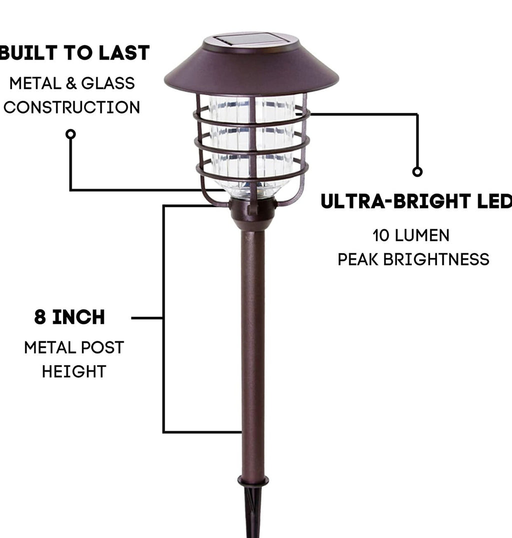 Smartyard Solar LED Large Pathway Lights Oil Rubbed Bronze 8-Pk