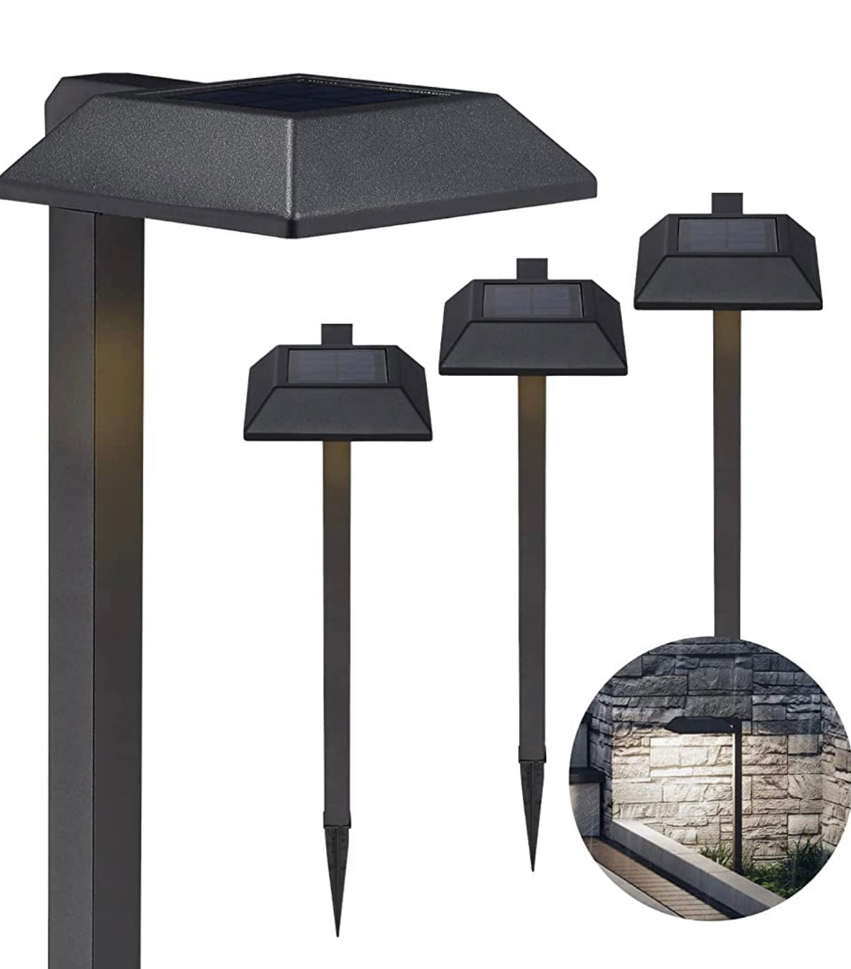 SmartYard Solar LED Pathway Lights 30 Lumen Modern Down Light , 6-Pack