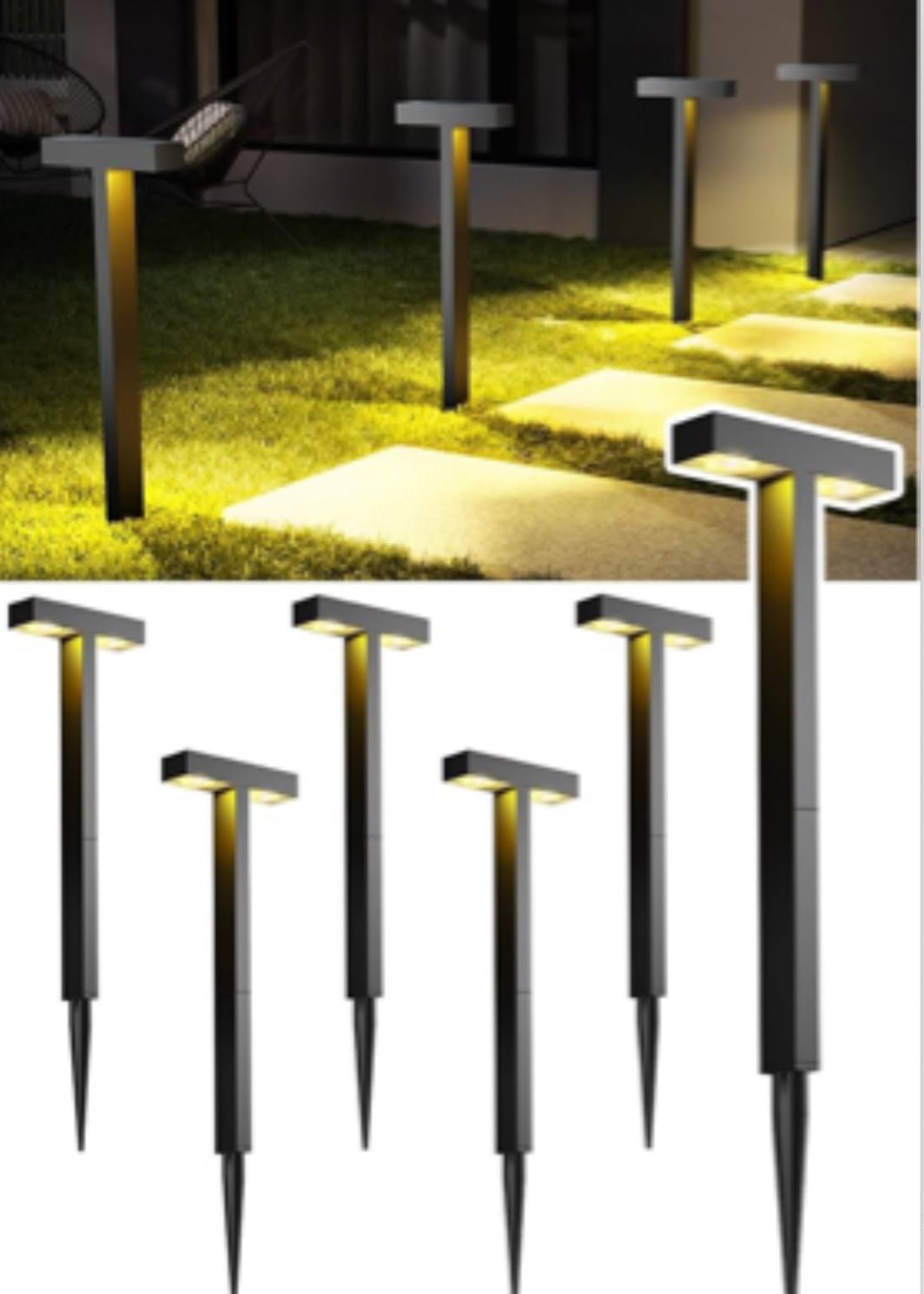 SmartYard Solar Modern Pathway Lights, 4 Pack -15 Lumen