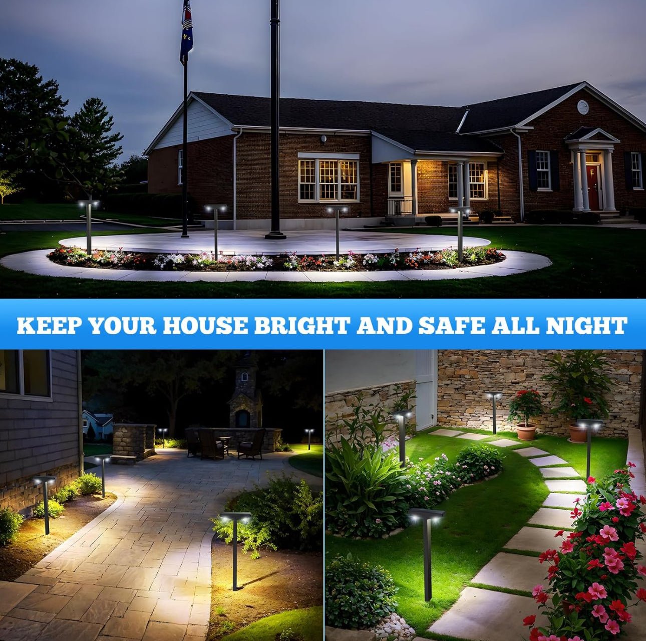 SmartYard Solar Modern Pathway Lights, 4 Pack -15 Lumen