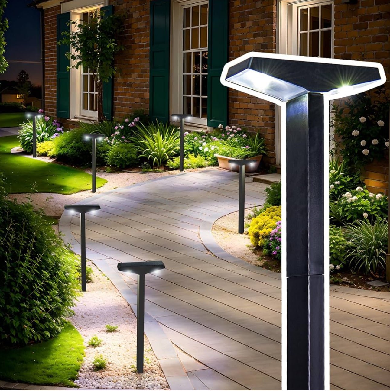 SmartYard Solar Modern Pathway Lights, 4 Pack -15 Lumen