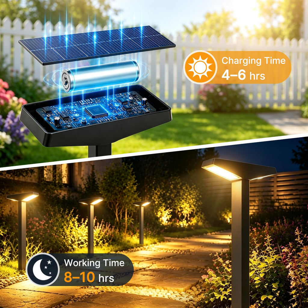 SmartYard Solar Modern Pathway Lights, 4 Pack -60 Lumen