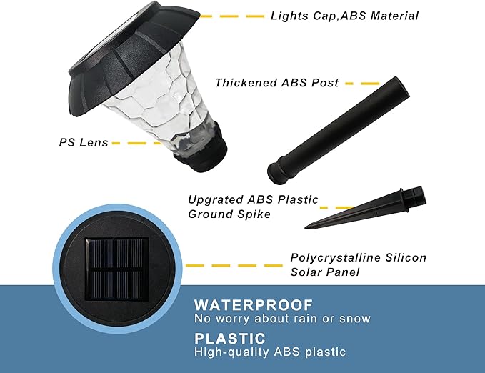 SmartYard Solar Pathway LED Lights -12 Pack  (Warm White)