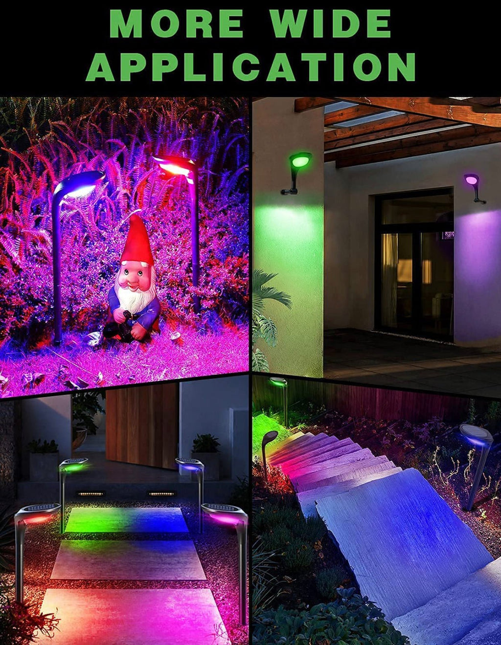 SmartYard Solar Pathway Lights, 4-Pack Color Glow LED Landscape Lighting-20 Lumen
