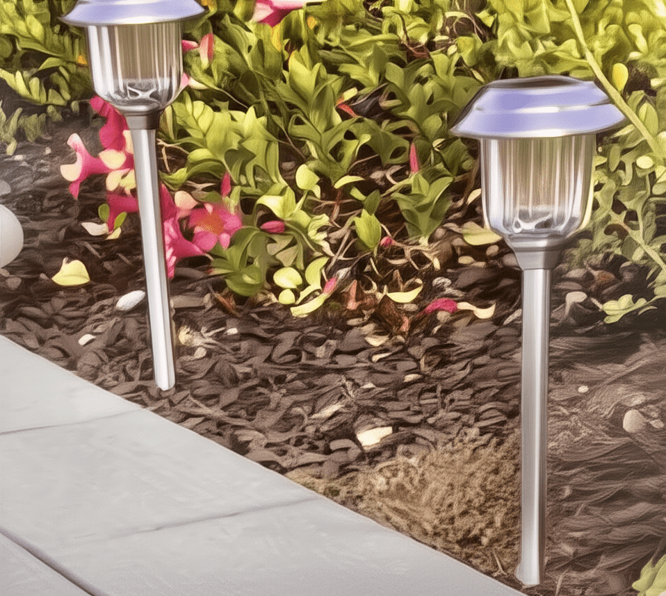 SmartYard Solar Pathway Lights Stainless-Steel and Glass (8 pack)