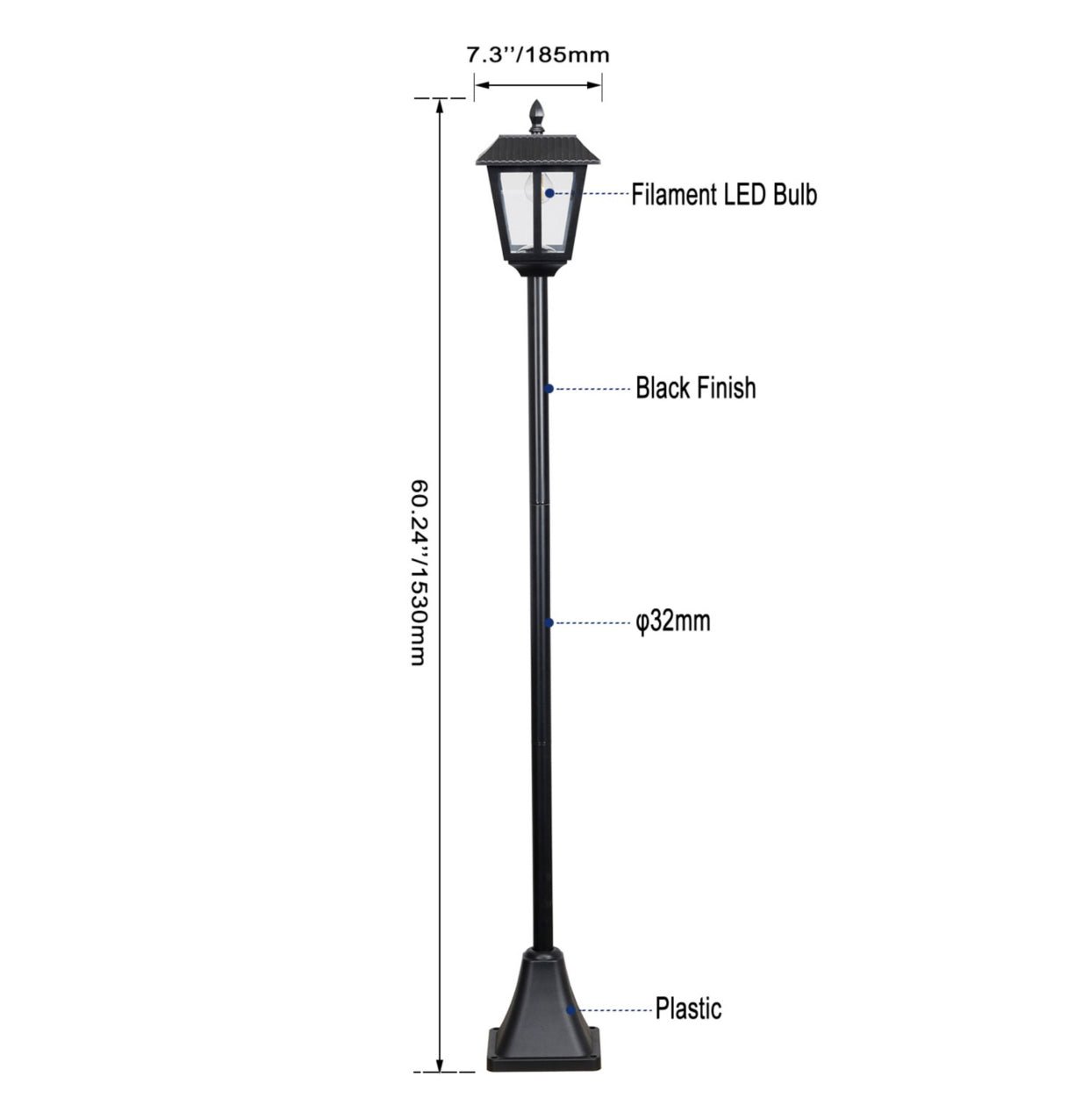 SmartYard Solar Post Lamp Set, Warm White Vintage Light (2-Pack)