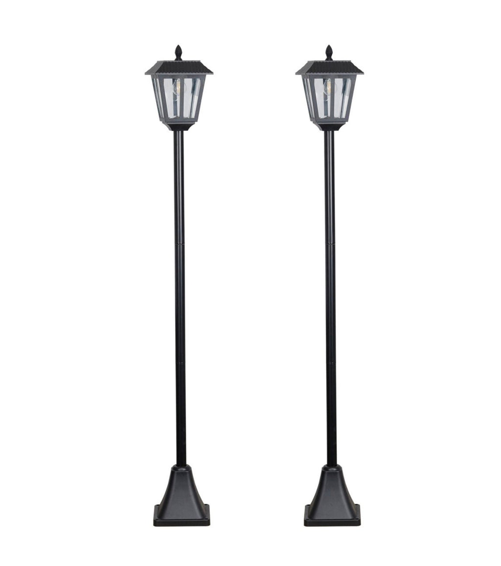 SmartYard Solar Post Lamp Set, Warm White Vintage Light (2-Pack)
