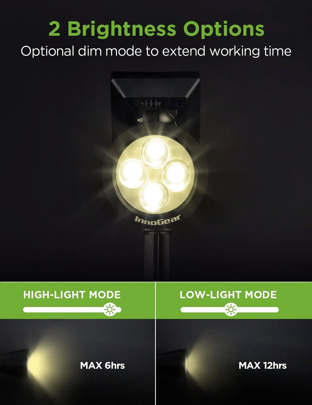 SmartYard Solar SpotLights Outdoor, Waterproof Solar Powered Landscape  2-in-1 Wall Light Auto On/Off , Pack of 4