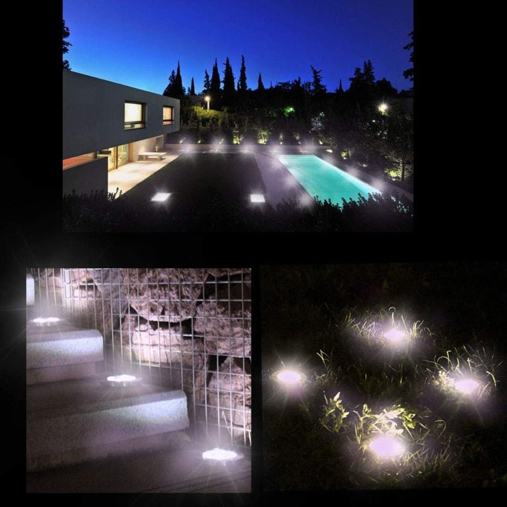 LumenX Solar Garden Disk Lights 16LED Solar Ground Lights Underground Lights,4 Pack-20 Lumen