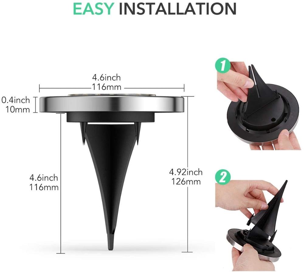 LumenX Solar Garden Disk Lights 16LED Solar Ground Lights Underground Lights,4 Pack-20 Lumen