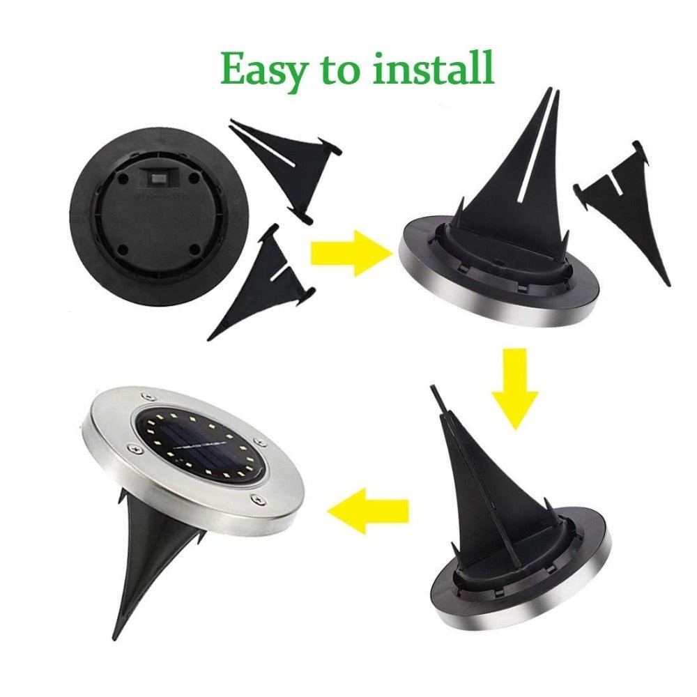 LumenX Solar Garden Disk Lights 16LED Solar Ground Lights Underground Lights,4 Pack-20 Lumen