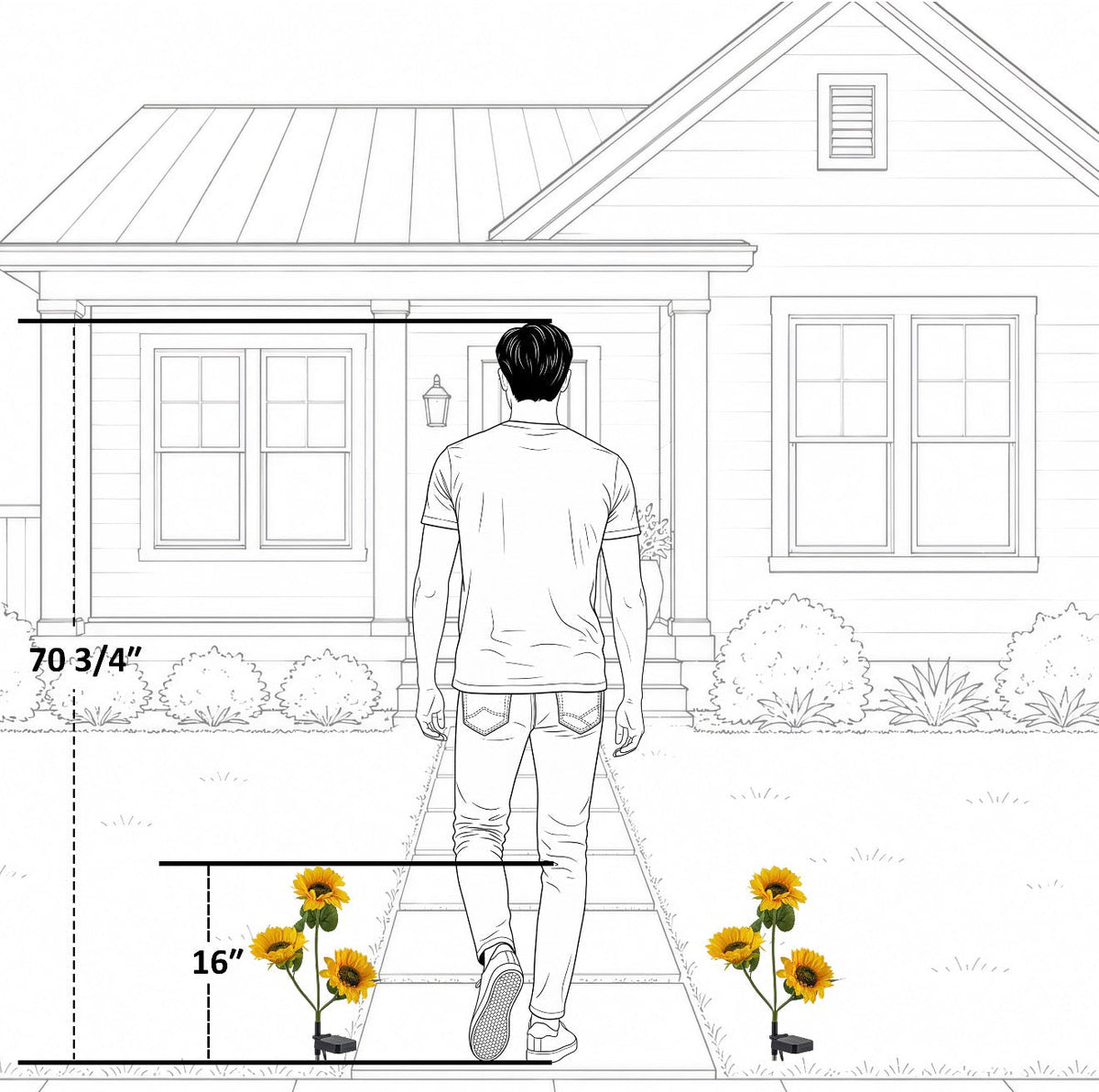 Solar Sunflower Lights 3 Pack with 9 Sunflower Lights