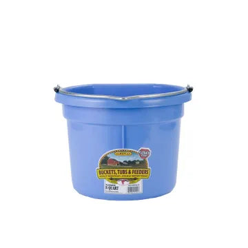 DuraFlex Plastic Flatback Bucket - 8 qt, Berry-blue