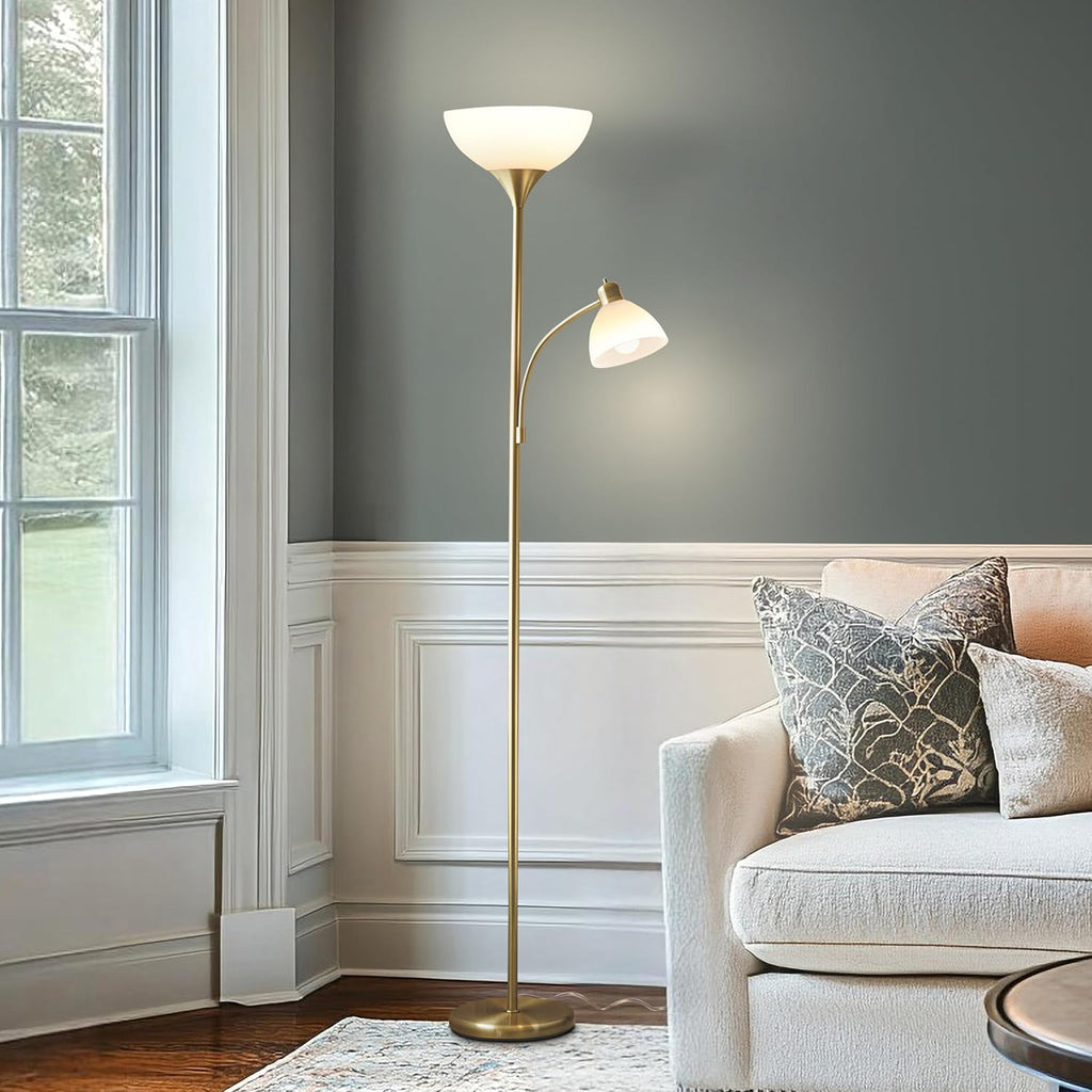 Torchiere Floor Lamp – High Brightness Torchiere Floor Lamp with 2 Reading Lights  Lamps with Efficient LED