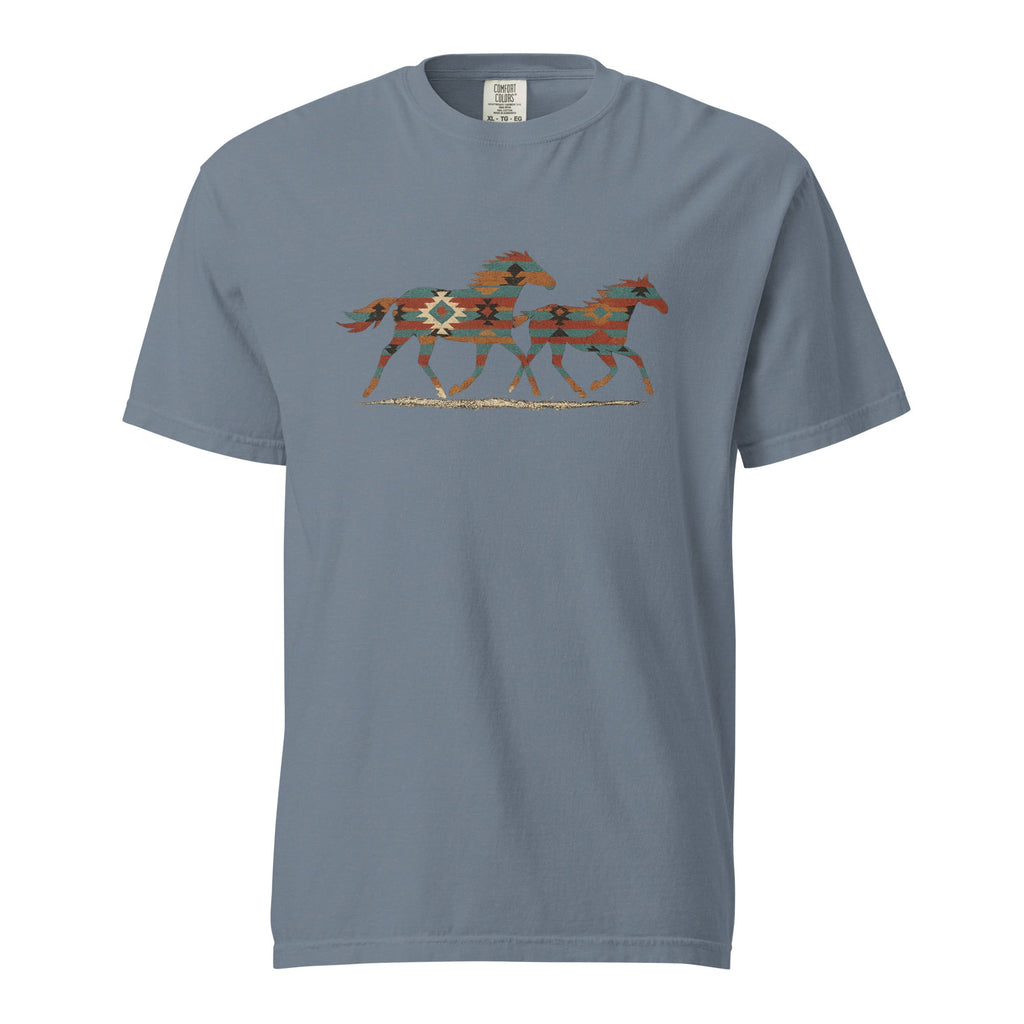 Tribal Running Horses Heavyweight T-Shirt