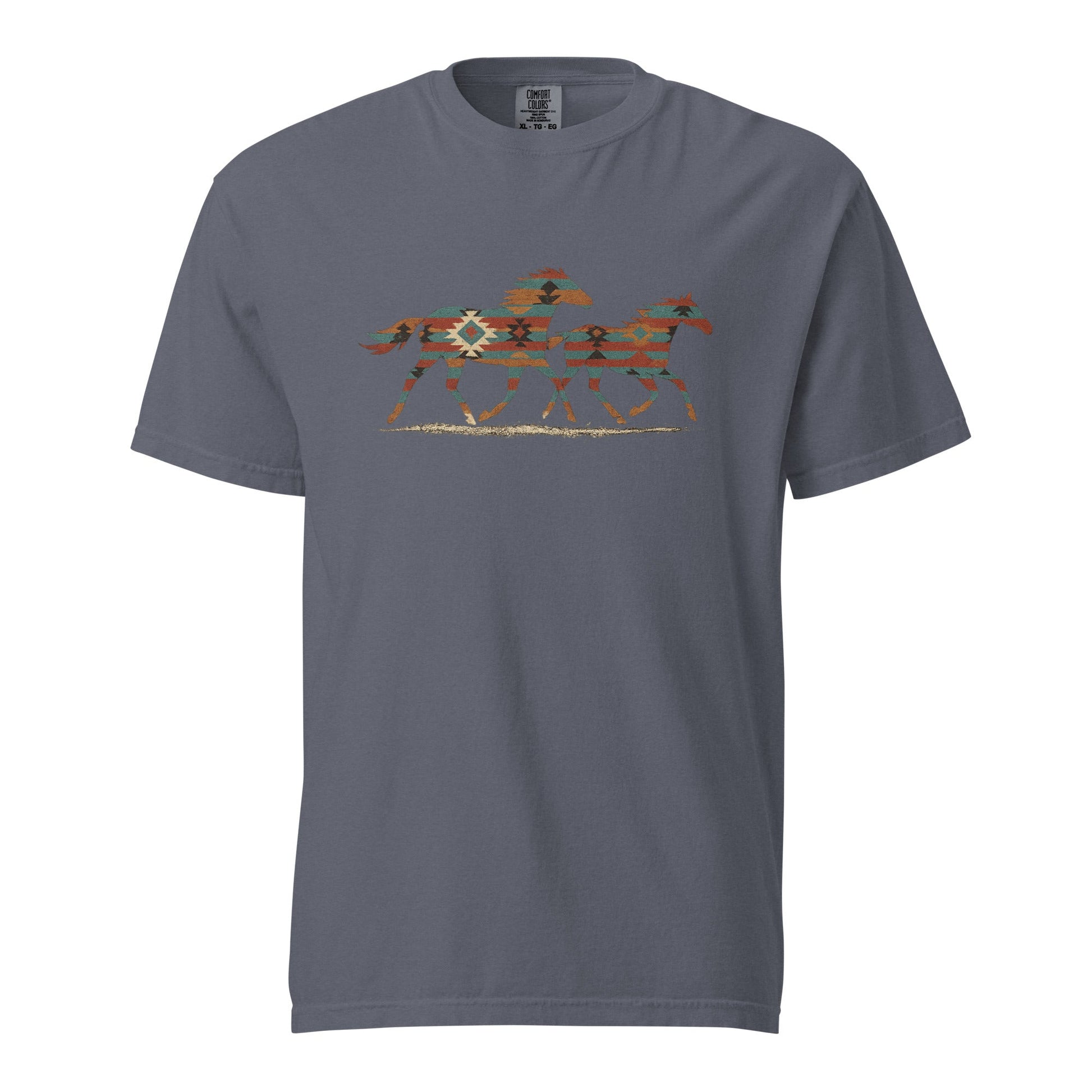 Tribal Running Horses Heavyweight T-Shirt
