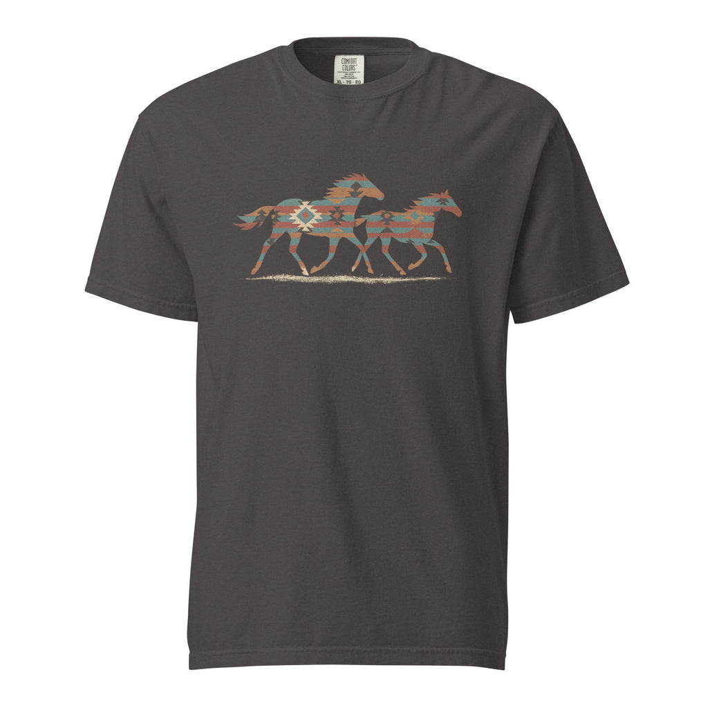 Tribal Running Horses Heavyweight T-Shirt