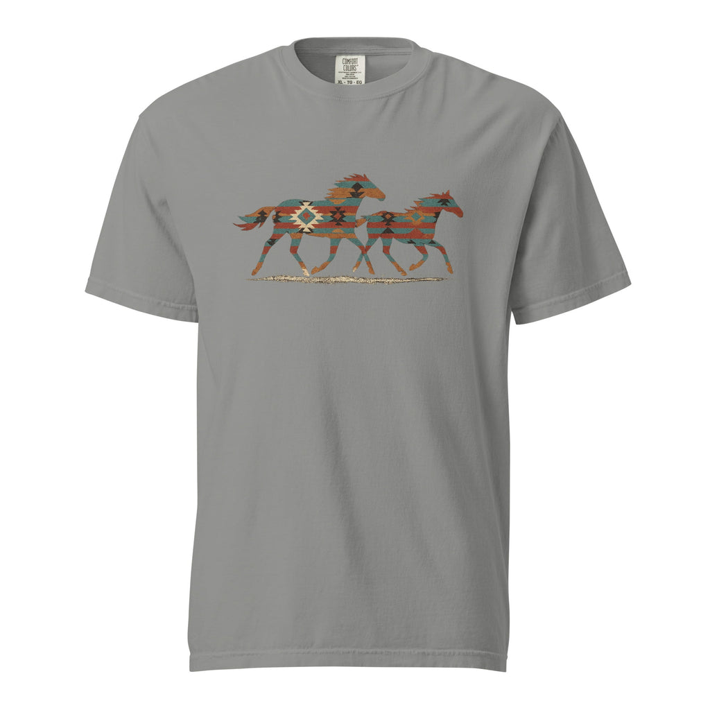 Tribal Running Horses Heavyweight T-Shirt