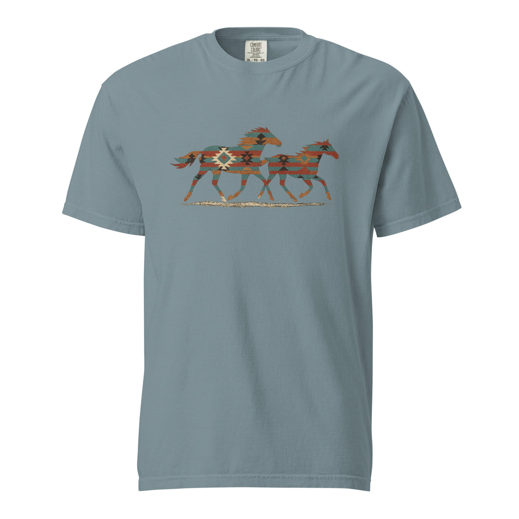 Tribal Running Horses Heavyweight T-Shirt