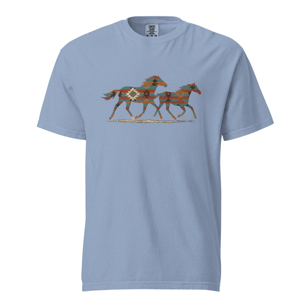 Tribal Running Horses Heavyweight T-Shirt