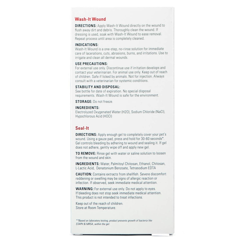 Wash It Pet Wound Wash and Seal It Pet Wound Gel Combination Pack