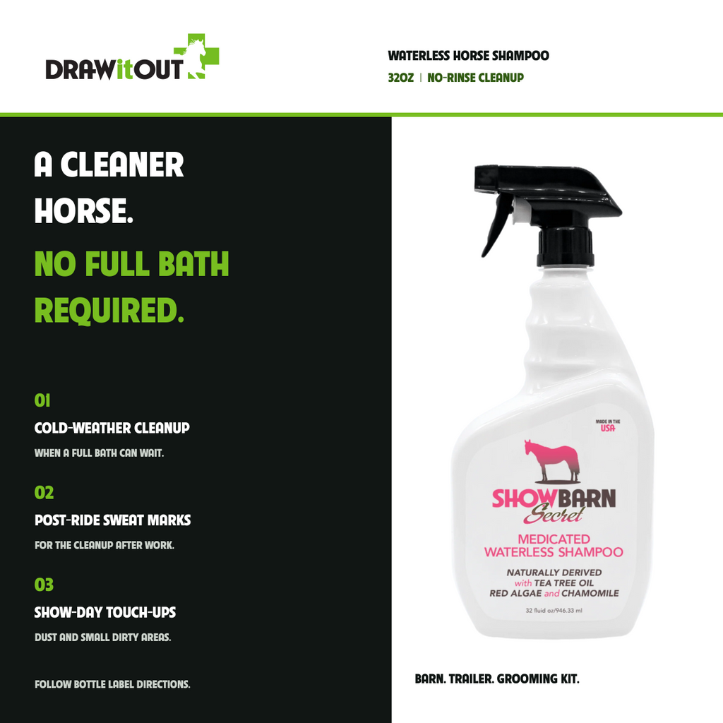 ShowBarn Secret® Waterless Tea Tree Horse Shampoo 32oz | No-Rinse Cleanup