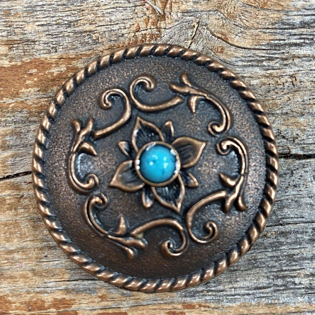 Copper Turquoise Concho 1.5" W180L