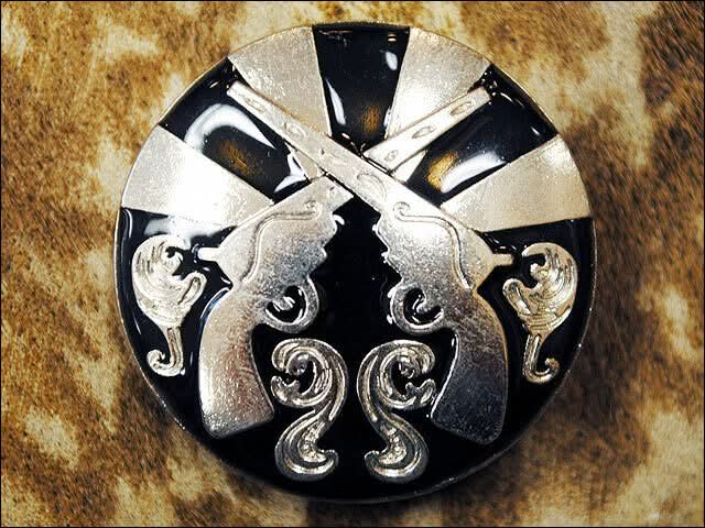 Western Screw Back Concho1 Cross Gun Black Saddle Headstall Bling Cowgirl