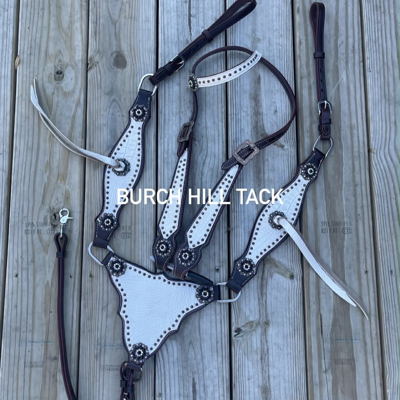 Ready to Ship Made to Order Western Tack Set - White, Gladiator (BHT061)